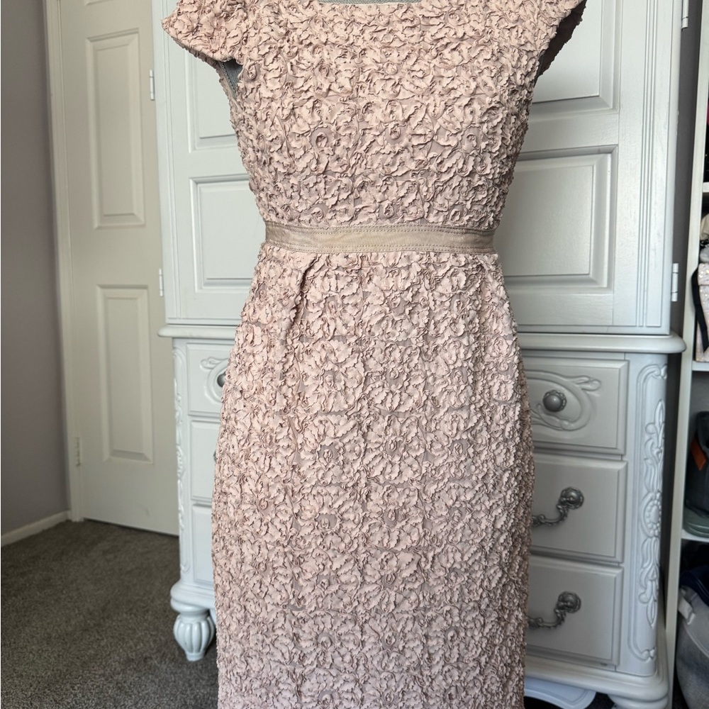 O'2nd Textured Midi Dress in Soft Pink